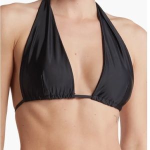 NWT Good American Ruched Halter Bikini Top